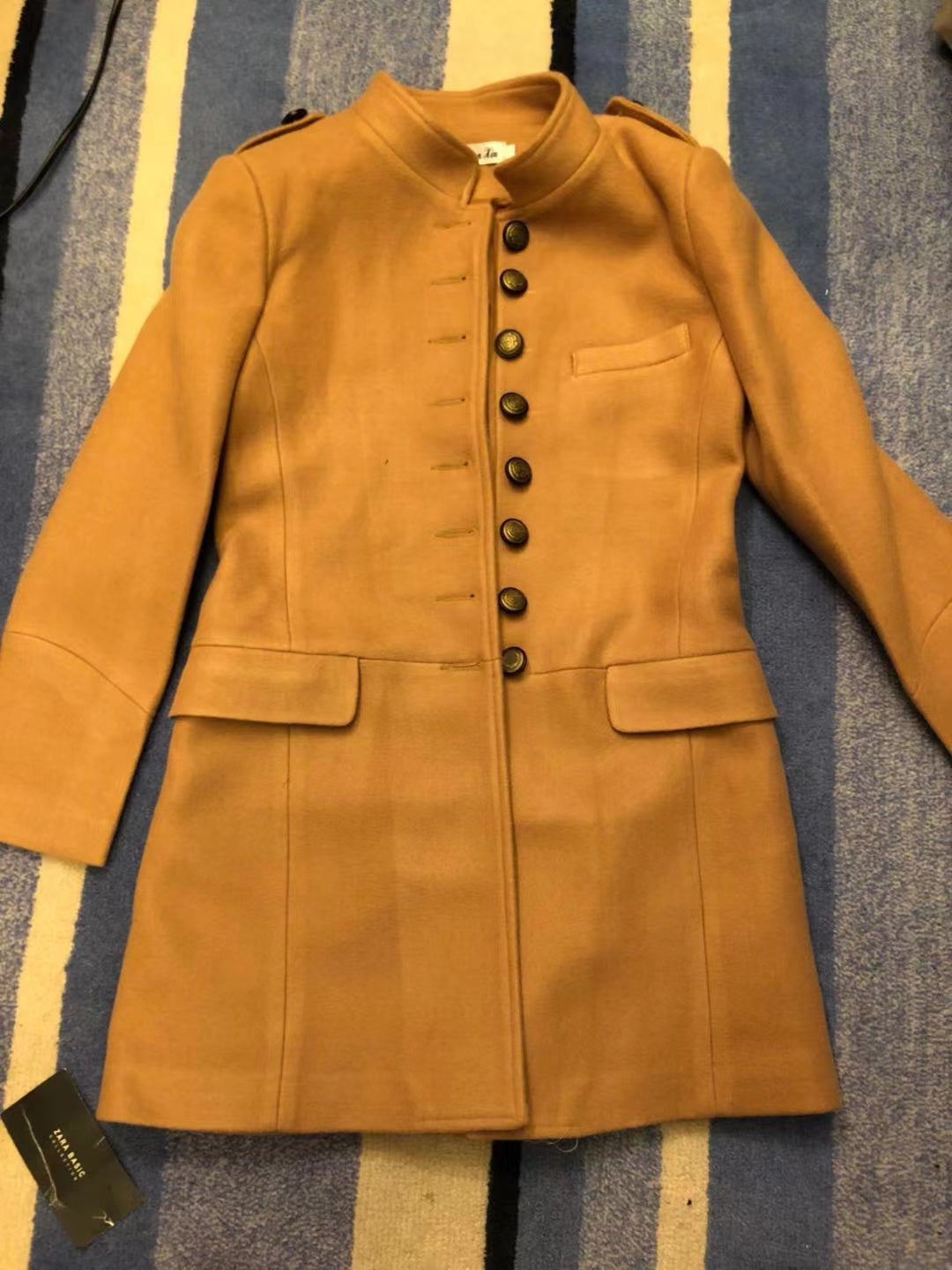 COAT LONG SLEEVES LONG WOOLEN CLOTH COAT