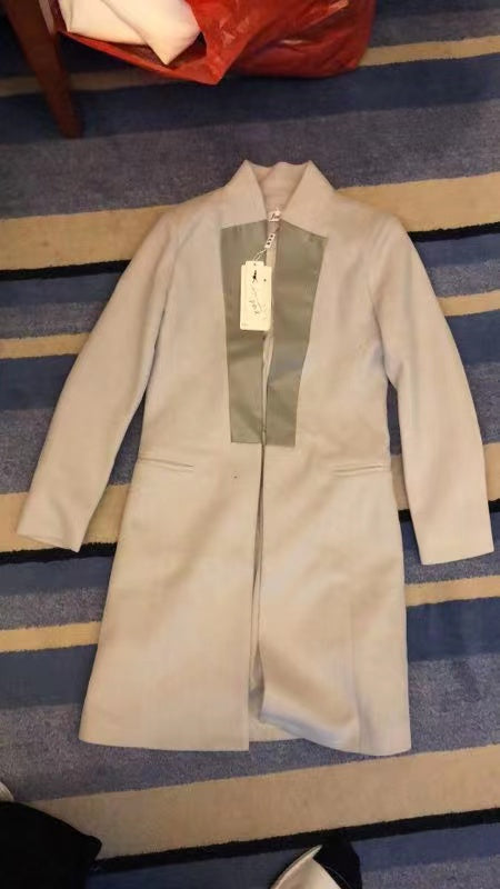 COAT LONG SLEEVES LONG WOOLEN CLOTH COAT