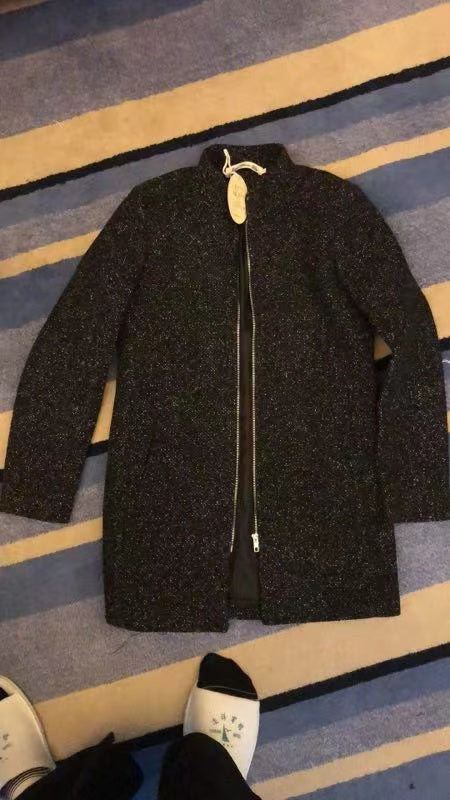 COAT LONG SLEEVES LONG WOOLEN CLOTH COAT
