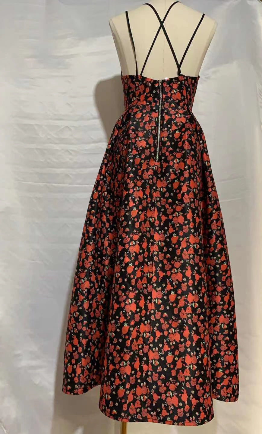DRESS PRINTING FLOWERS LONG DRESS