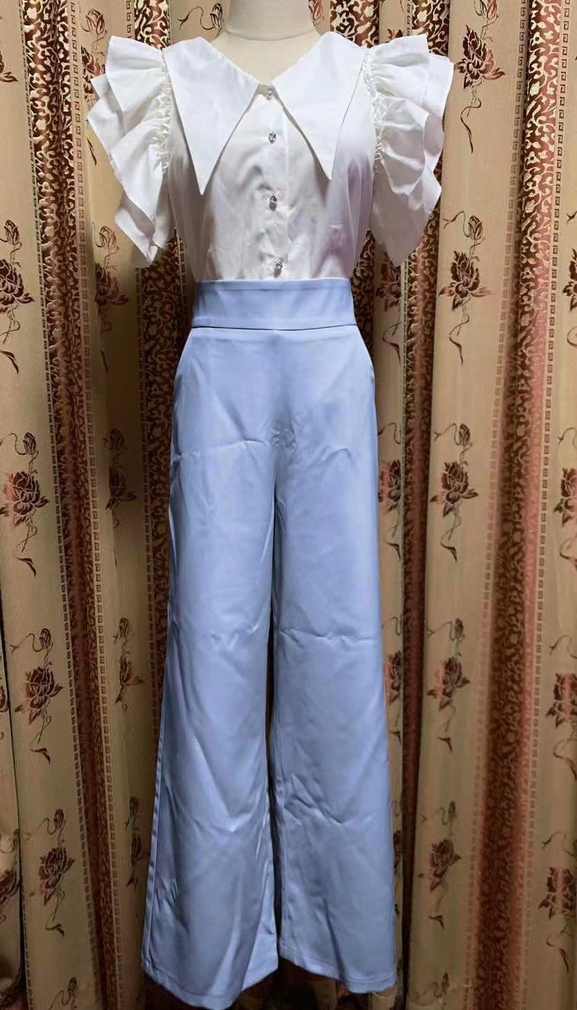 ONE SRT WHITE TOP AND LONG PANTS