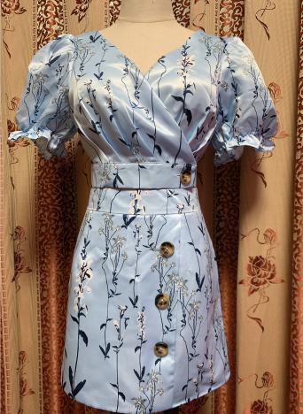 ONE SET PRINTING SHORT TOP AND SHORT PANTS