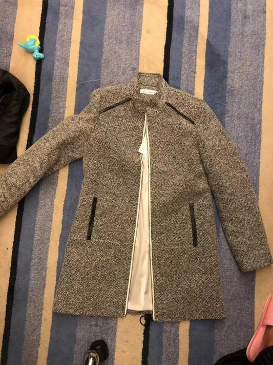 COAT LONG SLEEVES LONG WOOLEN CLOTH COAT