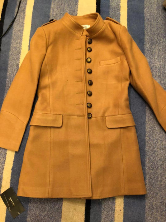 COAT LONG SLEEVES LONG WOOLEN CLOTH COAT