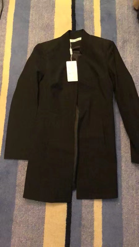 COAT LONG SLEEVES LONG WOOLEN CLOTH COAT