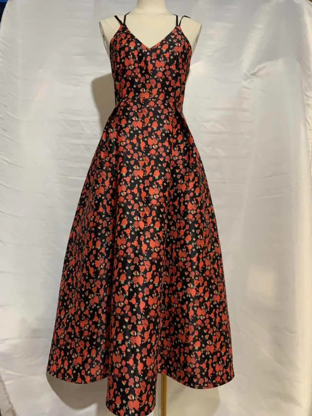 DRESS PRINTING FLOWERS LONG DRESS
