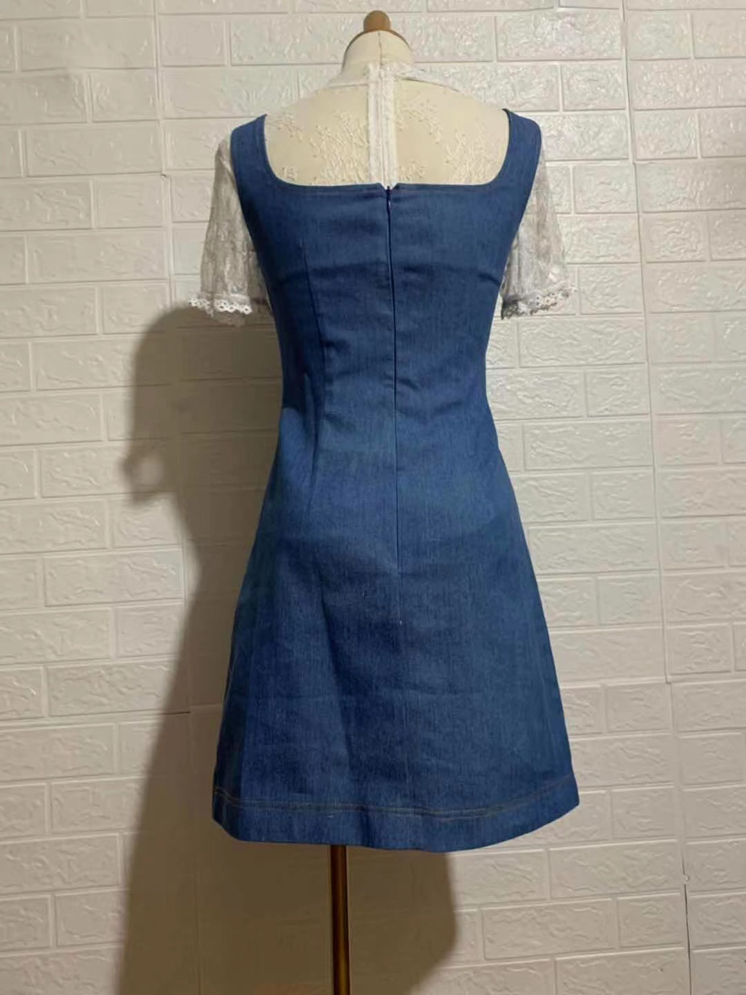 ONE SET JEANS DRESS  LACE TOP