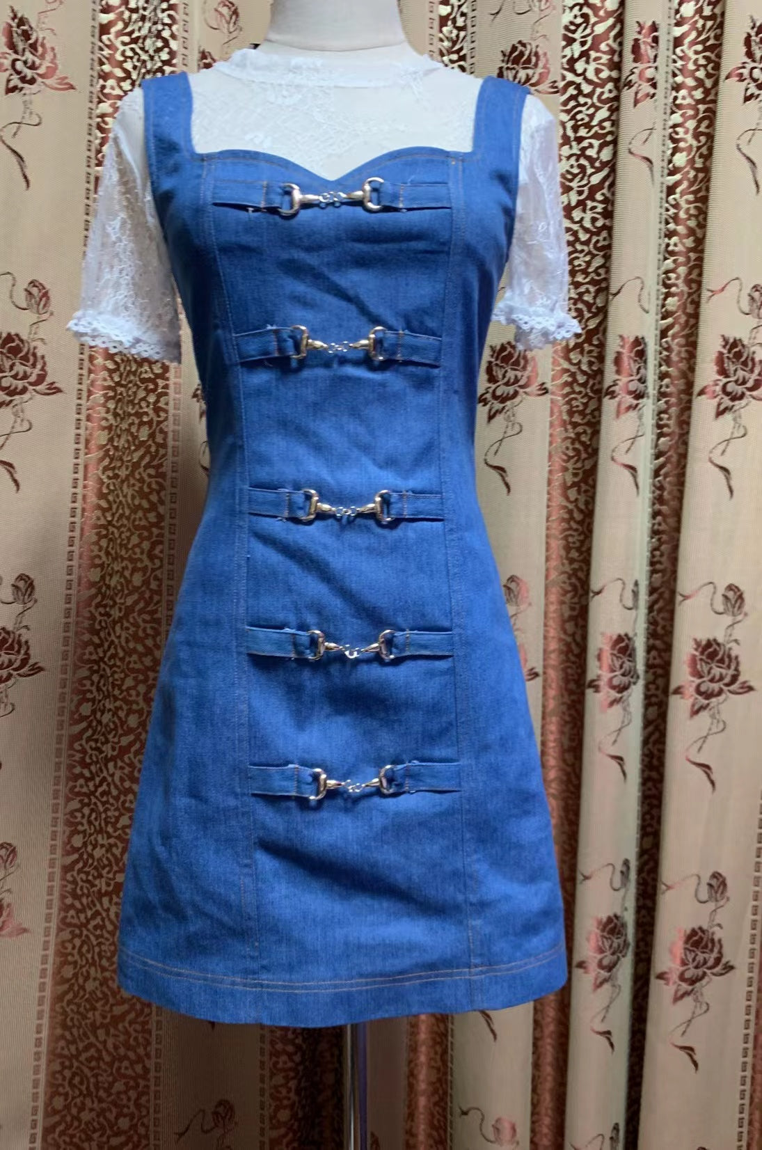 ONE SET JEANS DRESS  LACE TOP