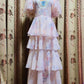 DRESS PEINTING FLOWERS EMBRIDERY LACE LONG DRESS
