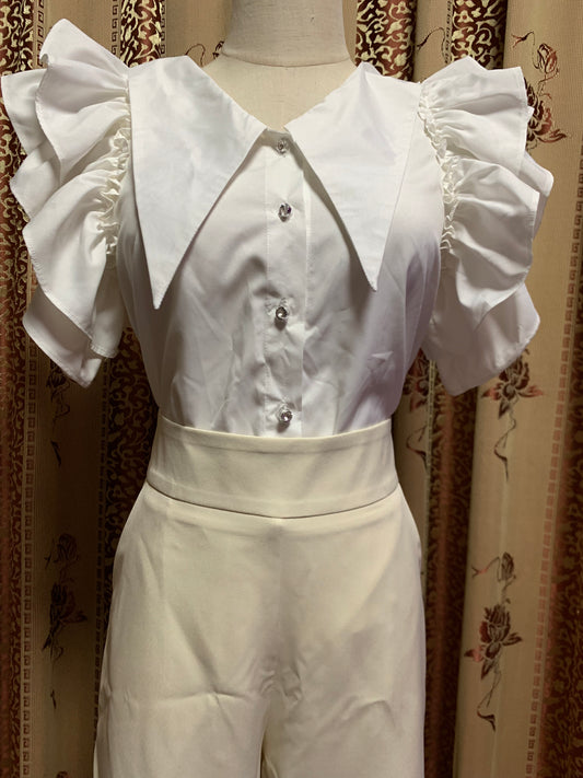 ONE SRT WHITE TOP AND LONG PANTS