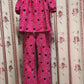 ONE SET EMBROIDERY  HEART TOP AND PANTS