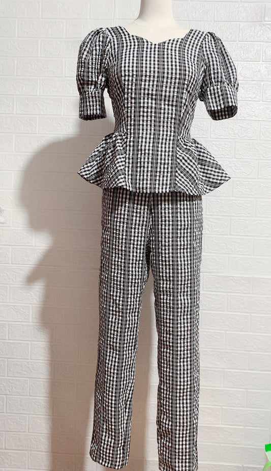 ONE SET SCOT SHOET SLEEVES TOP AND LONG PANTS