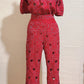 ONE SET EMBROIDERY  HEART TOP AND PANTS