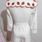 JUMPSUITS LONG SLEEVES EMBROIDERY SDRAWBERRY SHORT JUMPSUITS