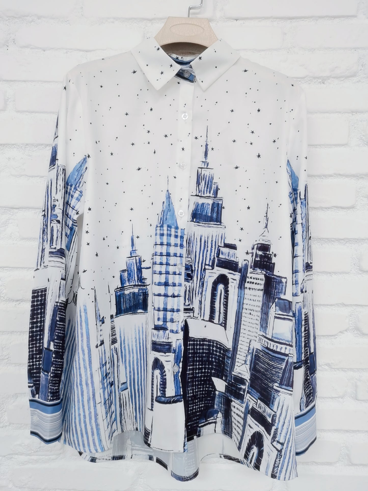 TOP PRINTING FLOWERS LONG SLEEVES SHIRT