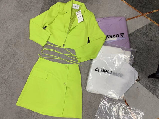 BLAZER ONE SET SKIRTS LONG SLEEVES BLAZER